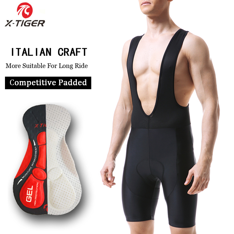 Padded Cycling Shorts 5D Gel - X-TIGER de ciclismo para hombre, pantalones