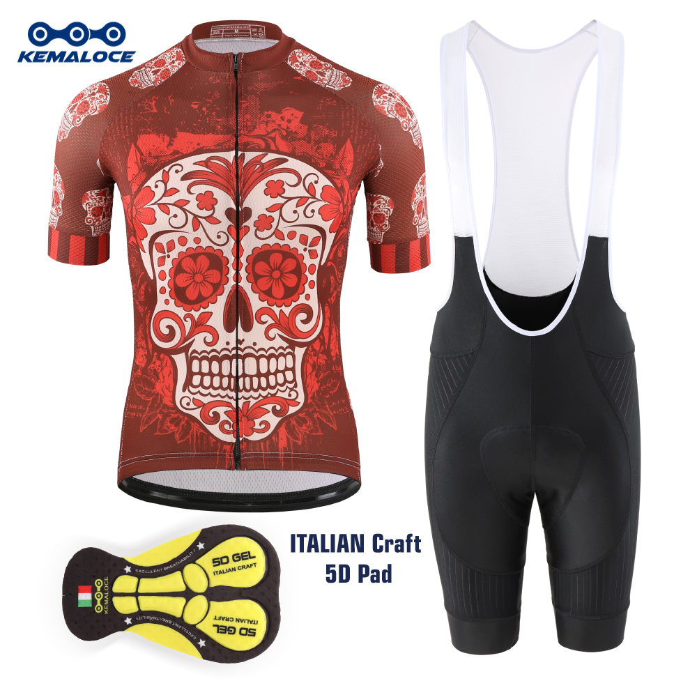 Padded Cycling Shorts 5D Gel - KEMALOCE-maillot de ciclismo rojo para hombre,