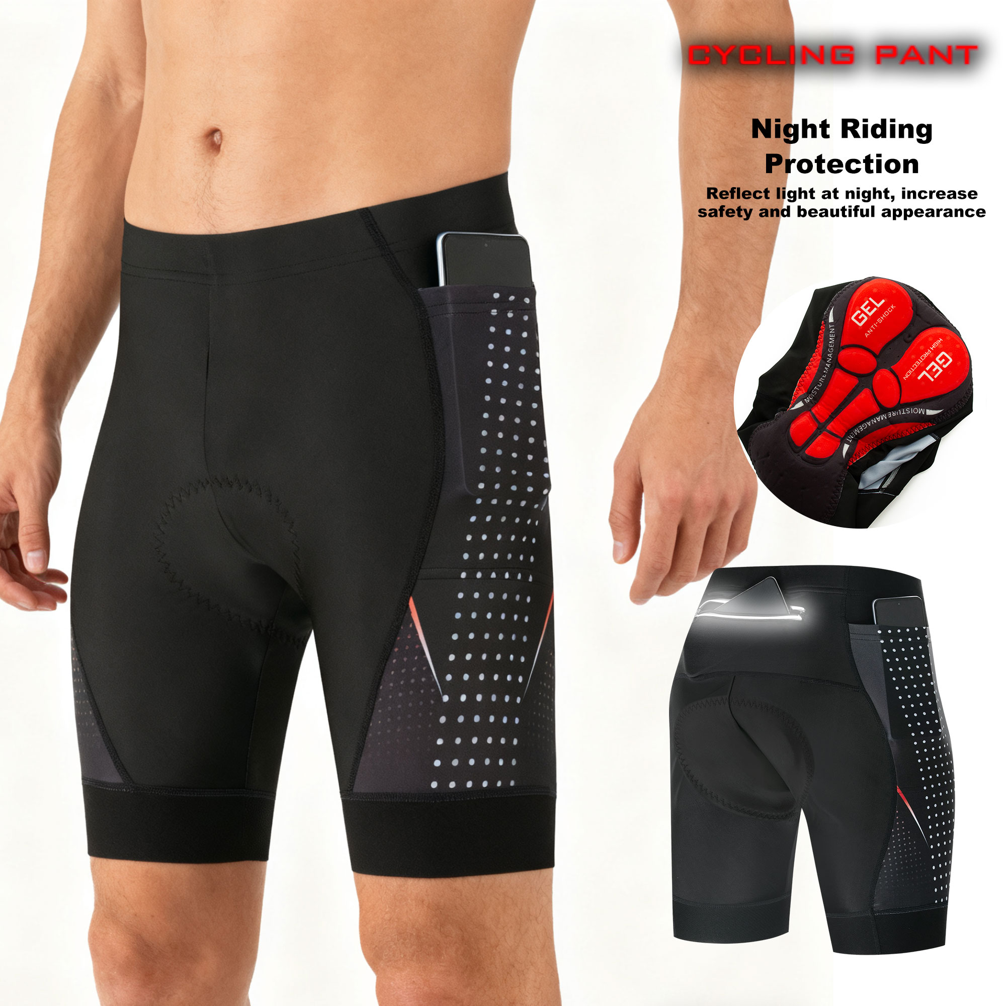 Padded Cycling Shorts 5D Gel - Pantalones Cortos de Ciclismo Premium con
