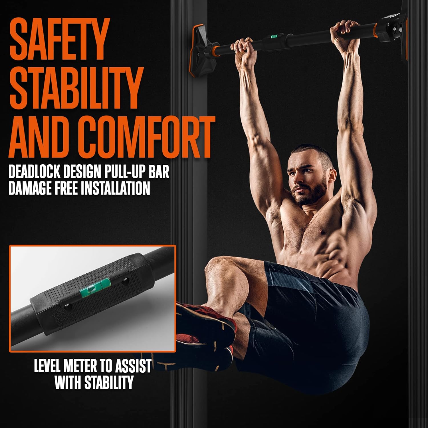 Door Pull Up Bar No Screw - Barra de dominadas para puerta sin