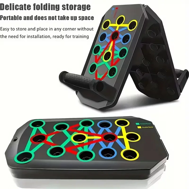 Push Up Board Foldable Multi Function - Set de tabla para flexiones, barra
