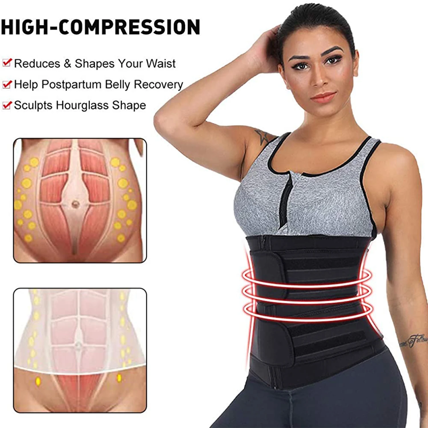 Sweat Waist Trainer Belt Neoprene - Neopren Entrenador de cintura Entrenamiento Recortador