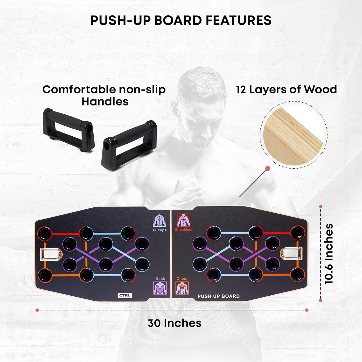Push Up Board Foldable Multi Function - Tabla de flexiones multifuncional plegable de