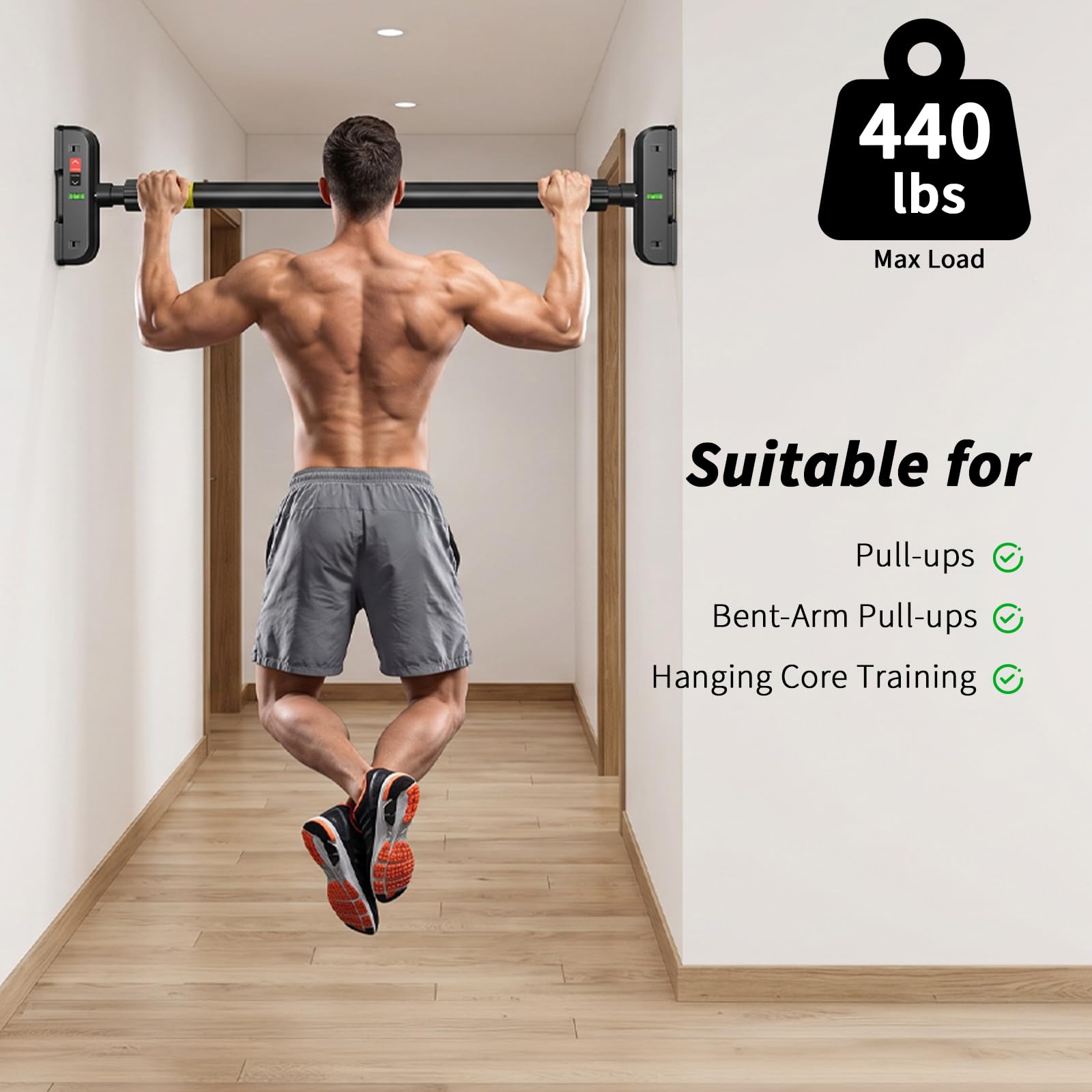 Door Pull Up Bar No Screw - Barra de dominadas para puerta, barra