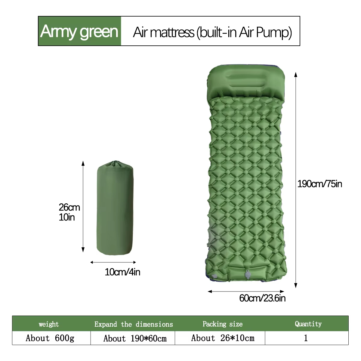 Colchón inflable para acampar  - Hiking reseña y precio