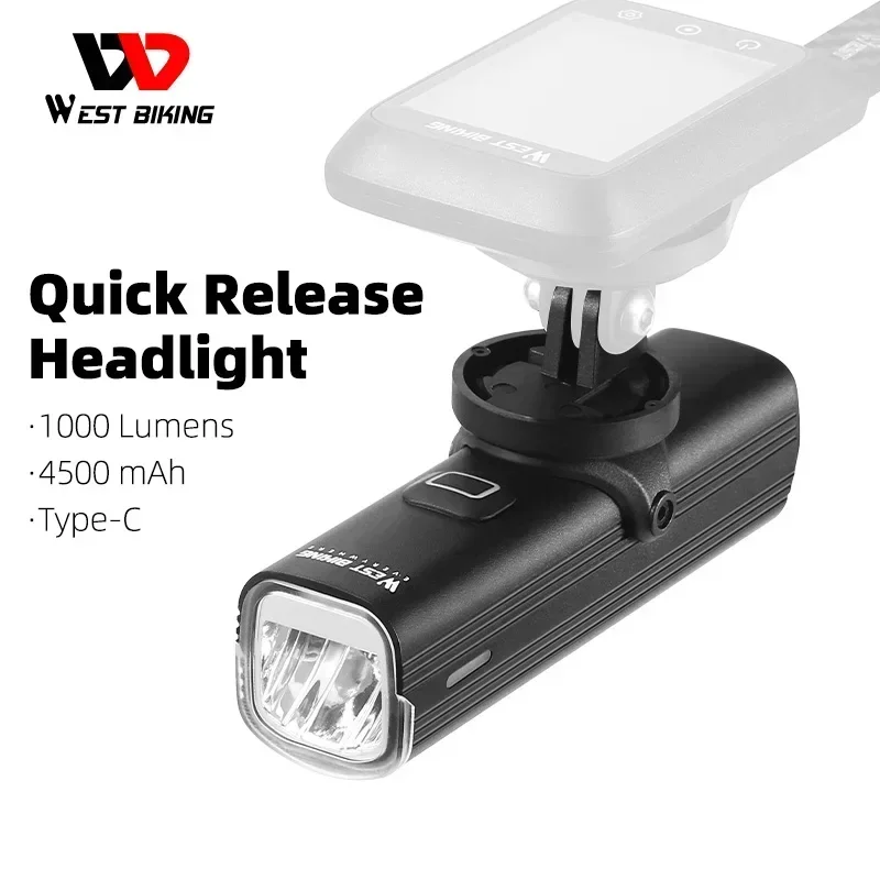 WEST BIKING-faro delantero de  - Rechargeable Bicycle Headlight 1000 Lumen reseña y precio