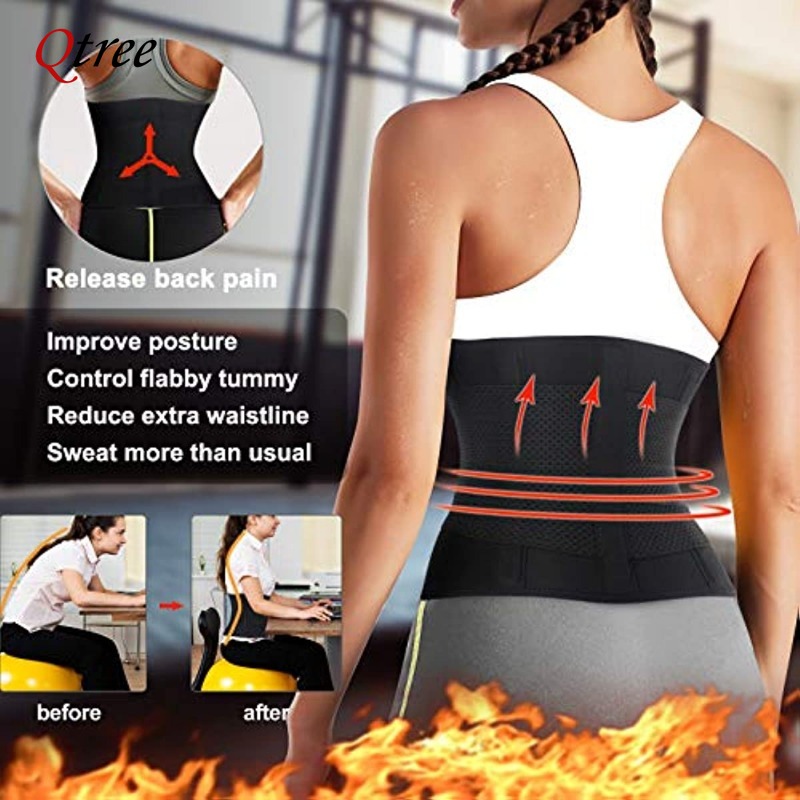 Qtree-Cinturón de entrenamient - Sweat Waist Trainer Belt Neoprene reseña y precio