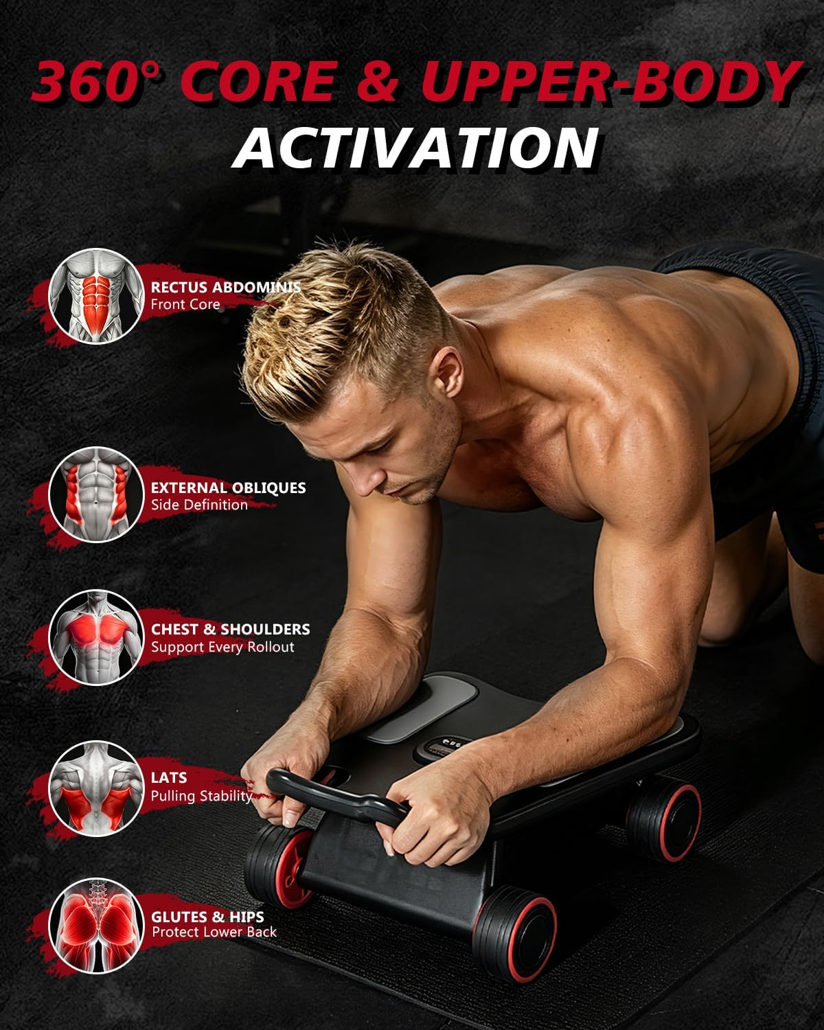 Rueda Abdominal, Rodillo Abdom - Ab Roller Wheel With Elbow Support reseña y precio