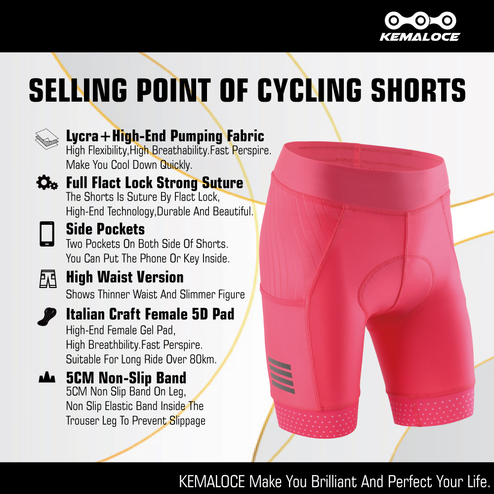 KEMALOCE-pantalones cortos de  - Padded Cycling Shorts 5D Gel reseña y precio