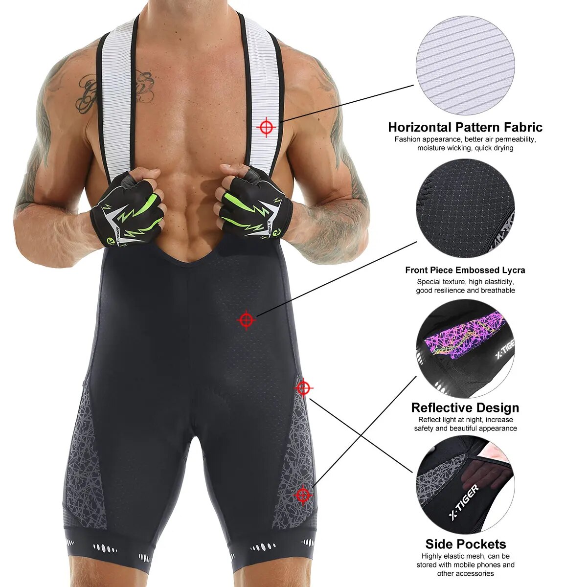 Pantalones cortos con pechera  - Padded Cycling Shorts 5D Gel reseña y precio