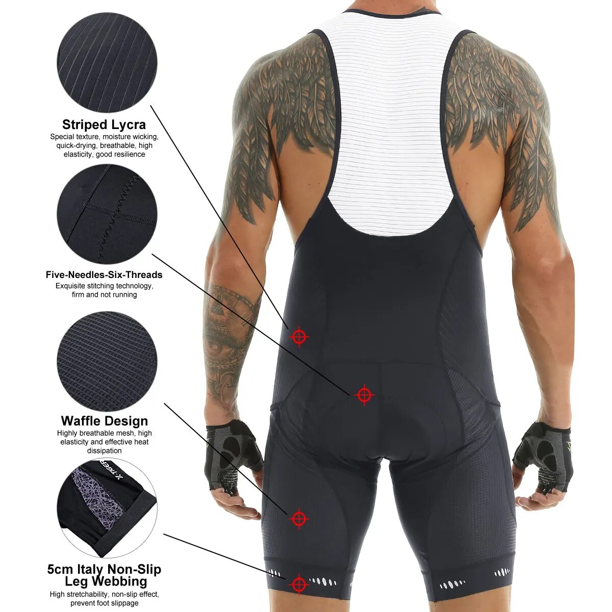 Pantalones cortos con pechera  - Padded Cycling Shorts 5D Gel reseña y precio