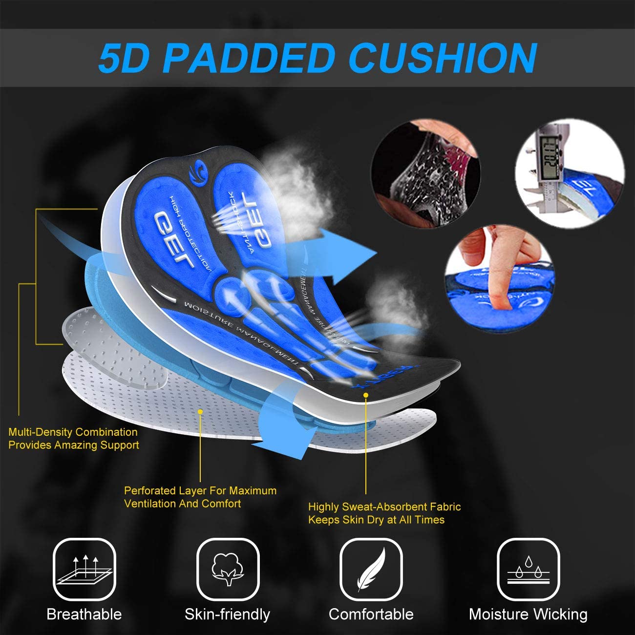 X-tiger-ropa interior de cicli - Padded Cycling Shorts 5D Gel reseña y precio