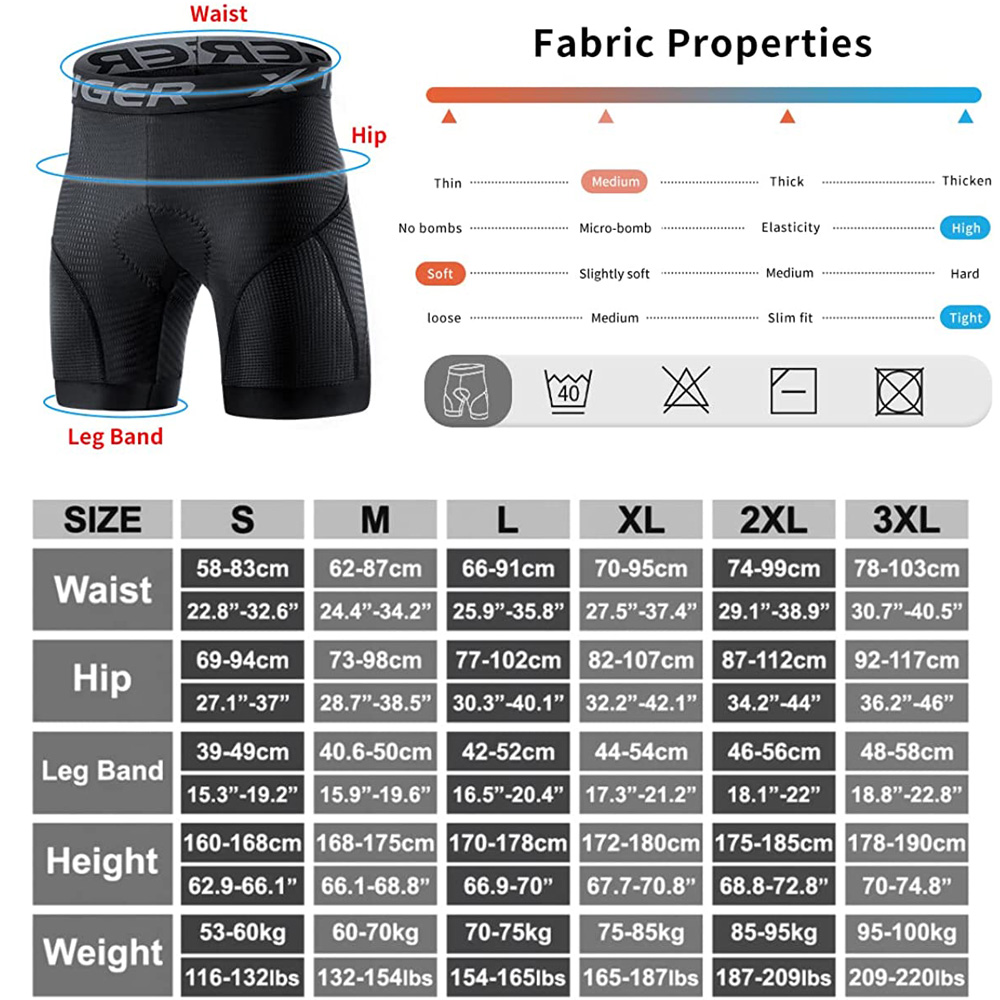 X-TIGER Ropa interior de cicli - Padded Cycling Shorts 5D Gel reseña y precio