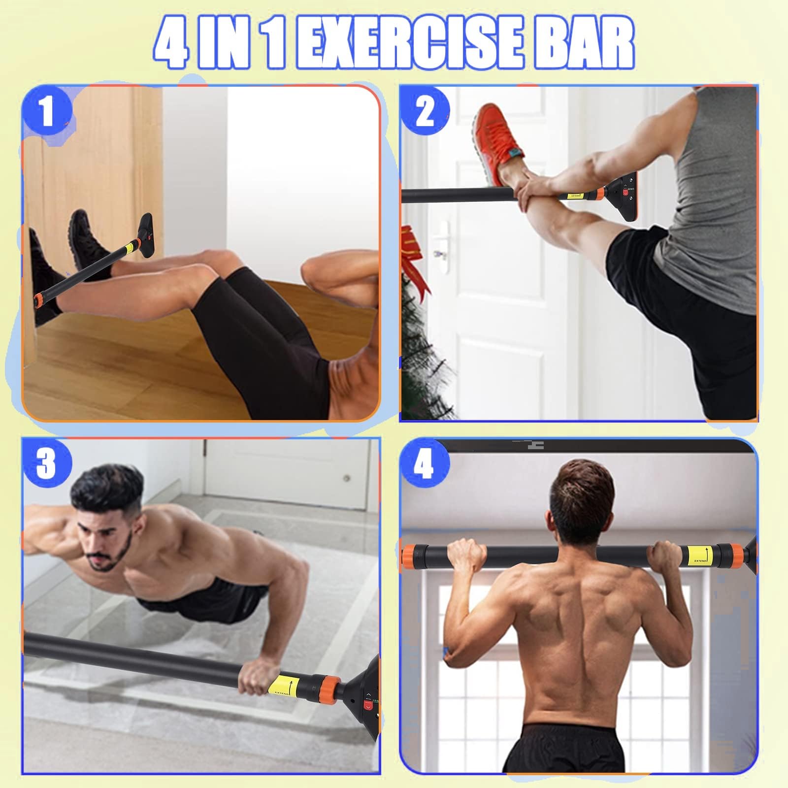 Barra de dominadas ajustable p - Door Pull Up Bar No Screw reseña y precio