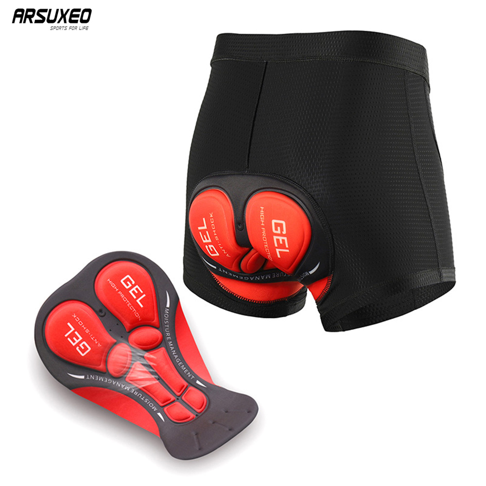 ARSUXEO-pantalones cortos de c - Padded Cycling Shorts 5D Gel reseña y precio
